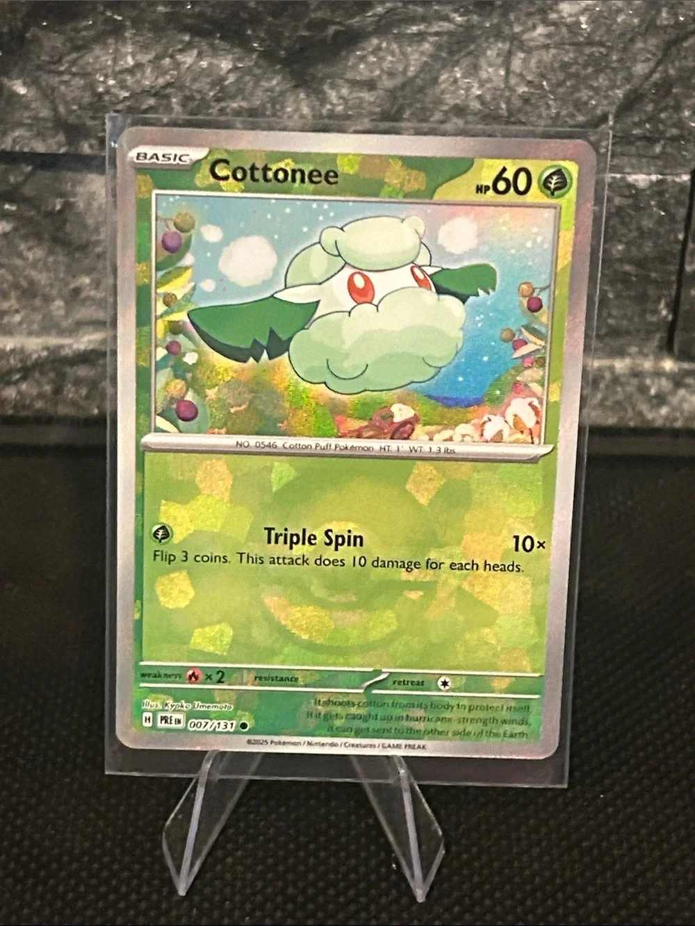Pokemon Cottonee Pokeball 007/131 Holo from Prismatic Evolutions‎ M/NM